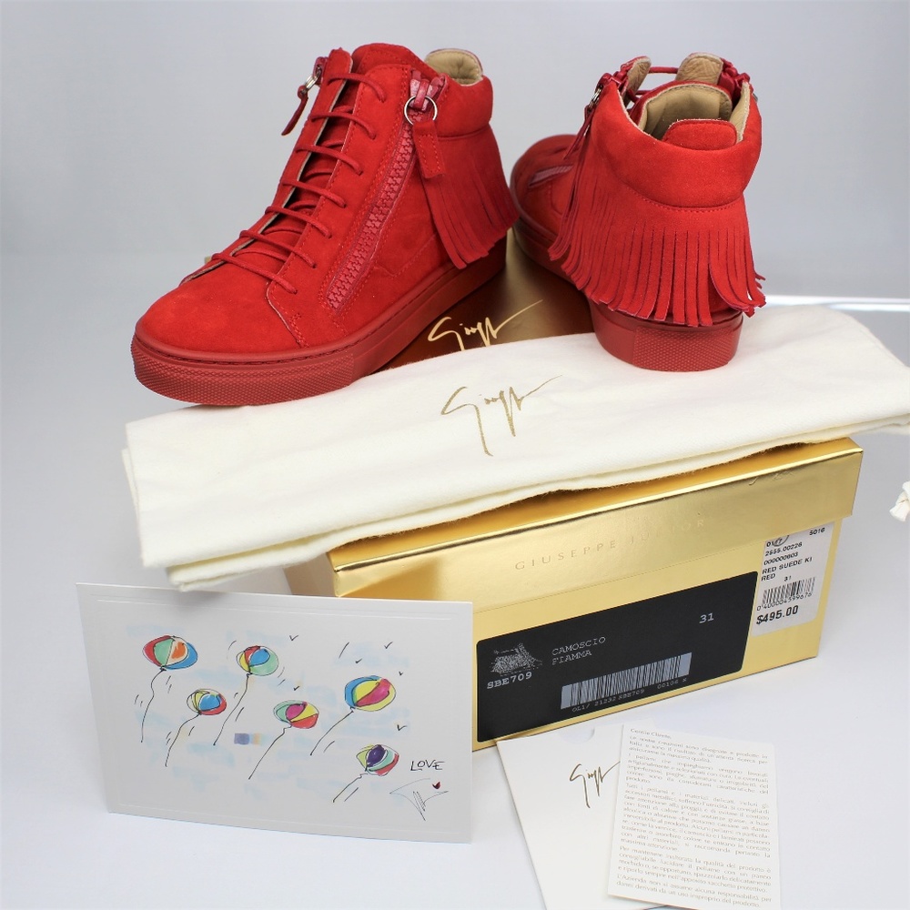 Giuseppe Junior Camoscio Suede Fringe Zipper